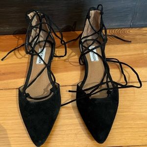 Steve Madden lace up suede flats, in almost perfect condition.